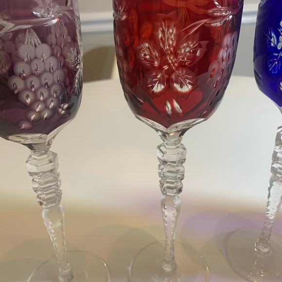 Set of 6 stunning beautiful crystal wine goblets made by AJKA Magda’s Pride. - Picture 6 of 9
